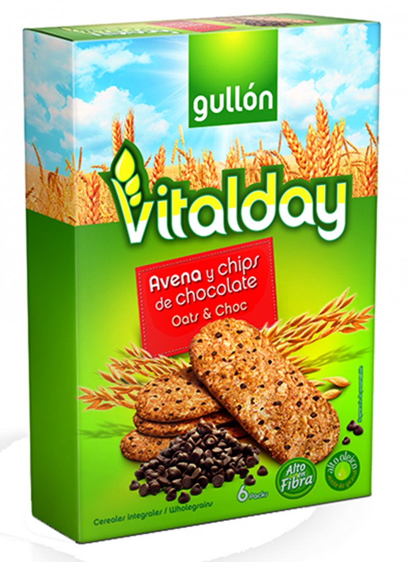 Gullón Vitalday Chips Chocolate – Caixa 8 Unidades