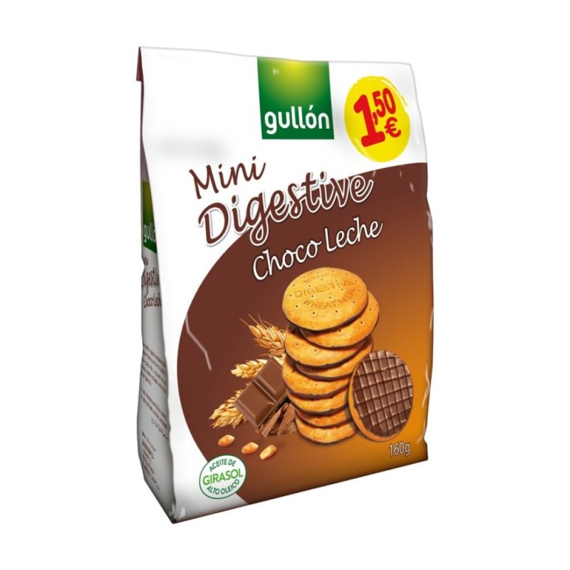 Bolachas Gullón Mini Digestive com Chocolate – Caixa com 10 embalagens