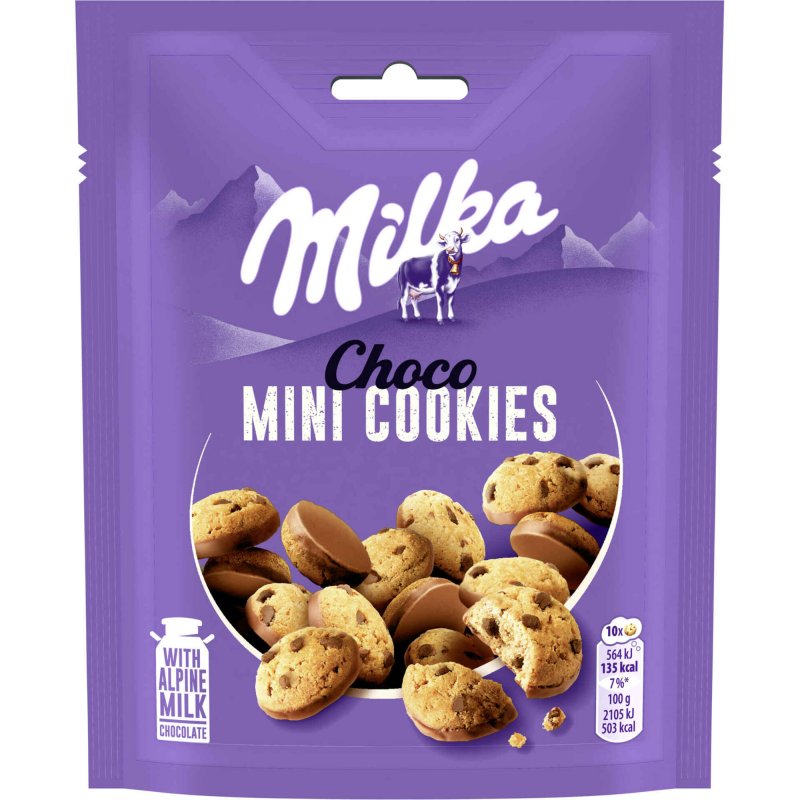 Mini Cookies Milka – Caixa 8 Embalagens