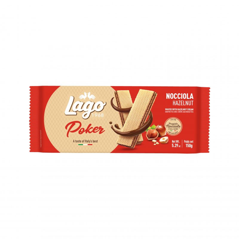Wafers Maxi Poker Avelã – Caixa 16 Unidades
