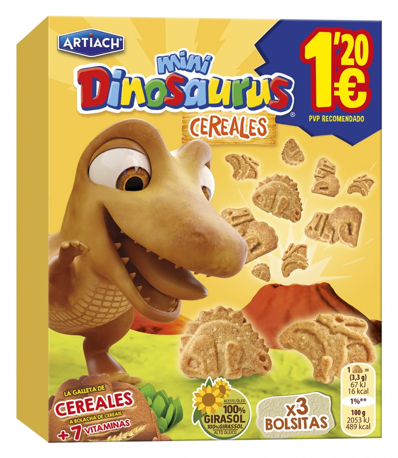 Bolachas Mini Dinosaurus Cereais – Caixa 12 Unidades