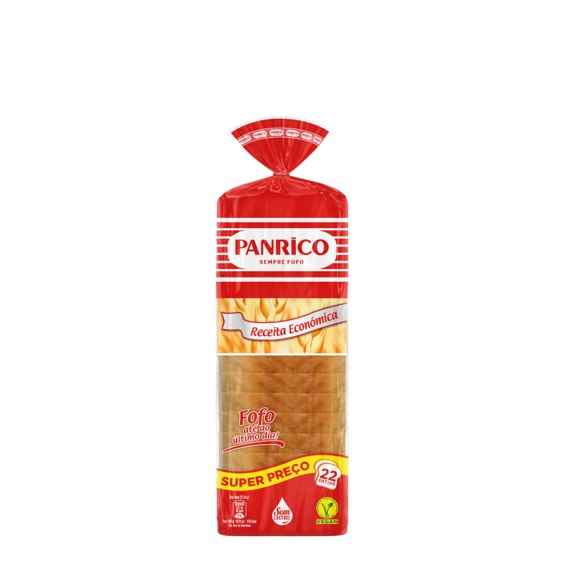 Pão de Forma Receita Económica Panrico 475g (22 Fatias)