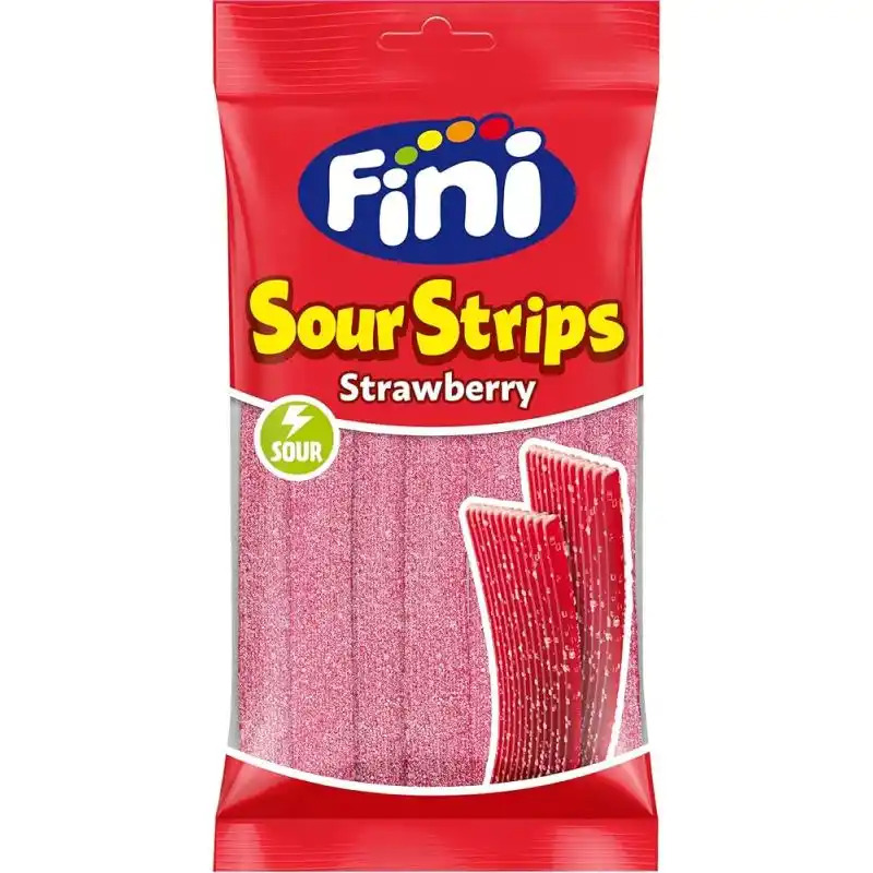 Fini Línguas de Morango 90g – Caixa 12 Saquetas