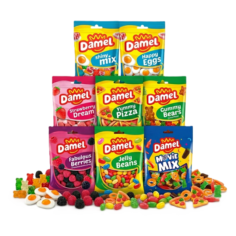 Pack Gomas Brilho Damel – 16 Saquetas | 4 Gamas Diferentes