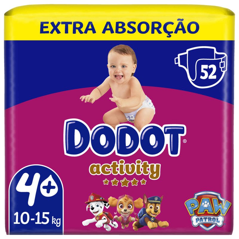 Dodot Fralda Activity T4 10–15 Kg – Pack 52 Unidades