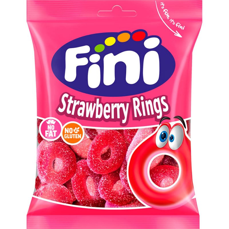 Fini Aros Morango 90g - Caixa 12 Saquetas