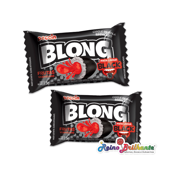 Pastilha Blong Frutos Vermelhos Pinta-Línguas Preto – Caixa 40 Unidades