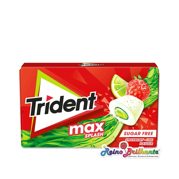 Trident Max Splash Morango – Caixa 16 Unidades