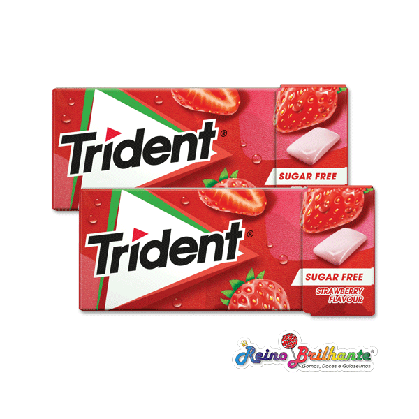 Trident Morango 14g – Pack 24 Unidades